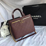 CHANEL Small Shopping Sag (Dark Wine Red) 57563 - 2