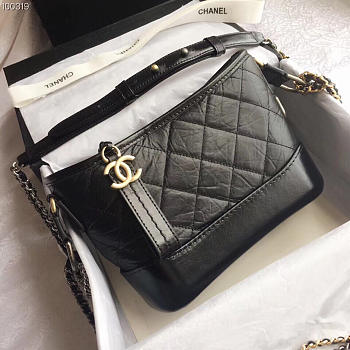 Chanel's Gabrielle Small Hobo Bag (Black Dark Silver Gold) 