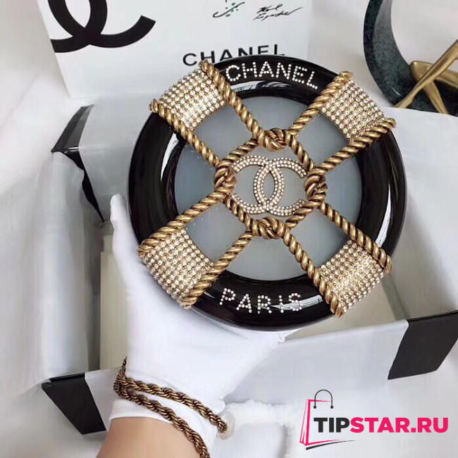 Chanel Round Cosmetic Case Black - 1