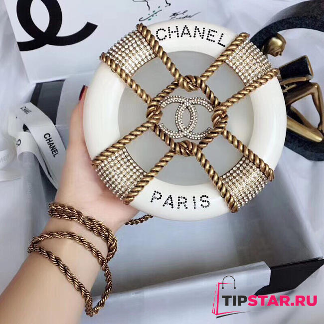 Chanel Round Cosmetic Case White - 1