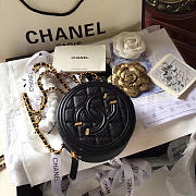 Chanel CC Filigree Grained Round Clutch With Chain Bag Black A1 - 1