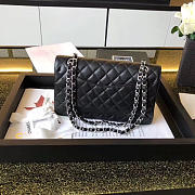 CHANEL Caviar lambskin Leather Flap Bag Black Silver 25cm  - 6