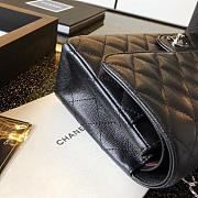 CHANEL Caviar lambskin Leather Flap Bag Black Silver 25cm  - 2