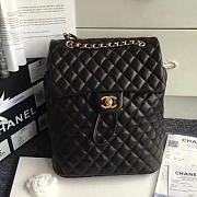 Chanel Quilted Lambskin Backpack Black Gold Hardware Medium - 6