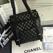 Chanel quilted lambskin backpack black gold hardware small - 2