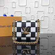 LV Original Single Female Bag 53023 White Grid - 1