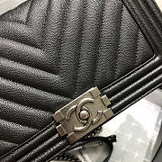 Chanel Original Quality Large V Fine Ball Black Silver Hardware 67086 - 3