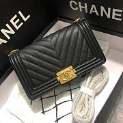 Chanel Original QualityLarge V Fine Ball Black Gold Hardware 67086 - 3