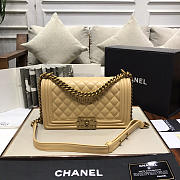 Chanel 67086 Sheepskin Classic Rhombic Hot Mom Explosion Apricot Bronze Hardware - 2