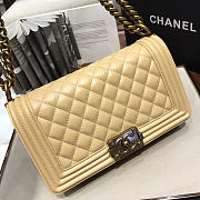 Chanel 67086 Sheepskin Classic Rhombic Hot Mom Explosion Apricot Bronze Hardware - 4