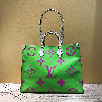 LV onthego handbag m44570 green plus purple