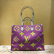 LV onthego handbag m44570 green plus purple - 4
