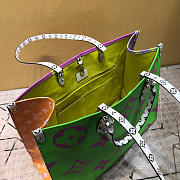LV onthego handbag m44570 green plus purple - 5