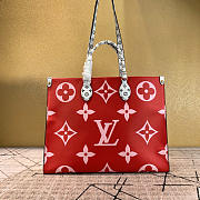 LV onthego handbag m44570 red plus powder - 1