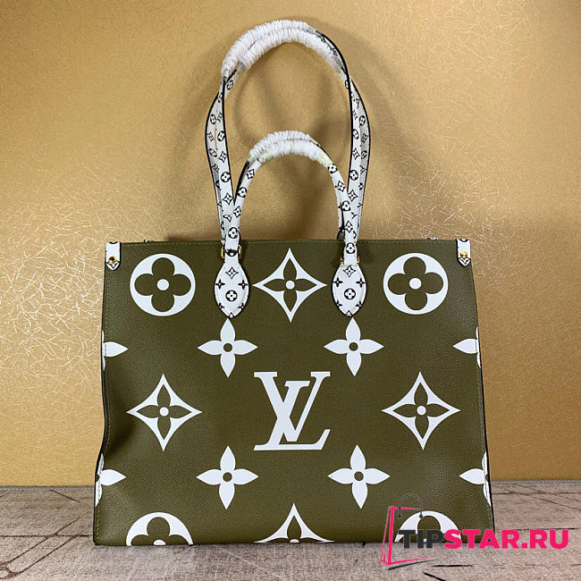 LV onthego handbag m44570 green plus white - 1