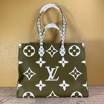 LV onthego handbag m44570 green plus white