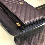  Chanel Long Imported Deer Grain Leather V-Grain Road Wallet 80758 Black - 4