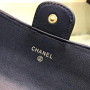  Chanel Long Imported Deer Grain Leather V-Grain Road Wallet 80758 Black - 2