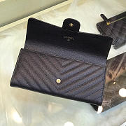 Chanel Classic Cf Long Lychee Purse V Black - 3