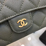 Chanel Classic Cf Long Lychee Purse Green - 5