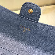 Chanel Classic Of Long Lychee Purse Smog Blue - 6