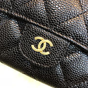 Chanel Classic cf Long Lychee Purse Black With Green - 6