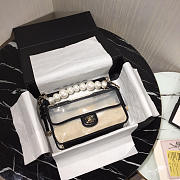 Chanel Transparent Pvc Pearl Sandbag Black - 1