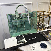 Chanel Spring And Summer Explosions Pvc Lambskin Color Transparent Handbag Green - 1
