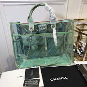 Chanel Spring And Summer Explosions Pvc Lambskin Color Transparent Handbag Green - 6