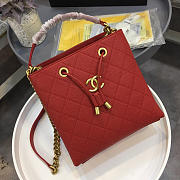 Chanel's Latest Drawstring Bucket Bag Big Red - 5