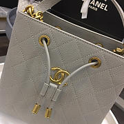 Chanel Latest Drawstring Bucket Bag Grey - 3