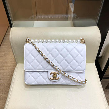 Chanel Classic Rhomboid Cover Bag White