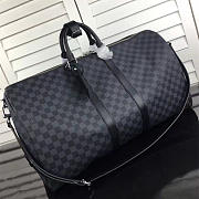   Louis Vuitton Keepall 55 Damier Graphite Canvas Black 3623 - 1