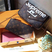 LV supreme monogram canvas wallet clutch bag 61276 - 1