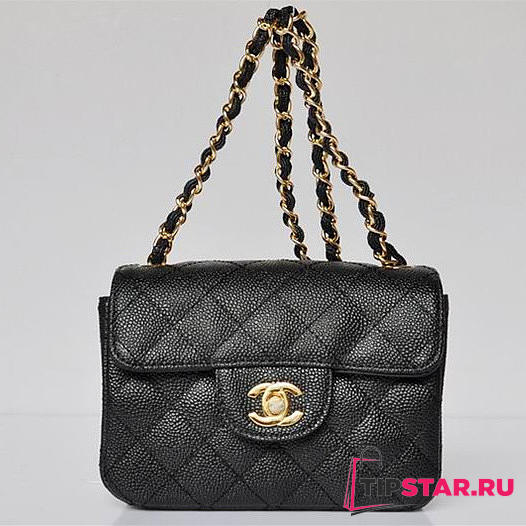 Chanel Caviar Leather Flap Bag With Gold Hardware Black - 1