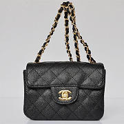 Chanel Caviar Leather Flap Bag With Gold Hardware Black - 1