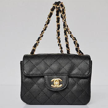 Chanel Caviar Leather Flap Bag With Gold Hardware Black