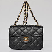 Chanel Lambskin Leather Flap Bag With Gold Hardware Black  - 1