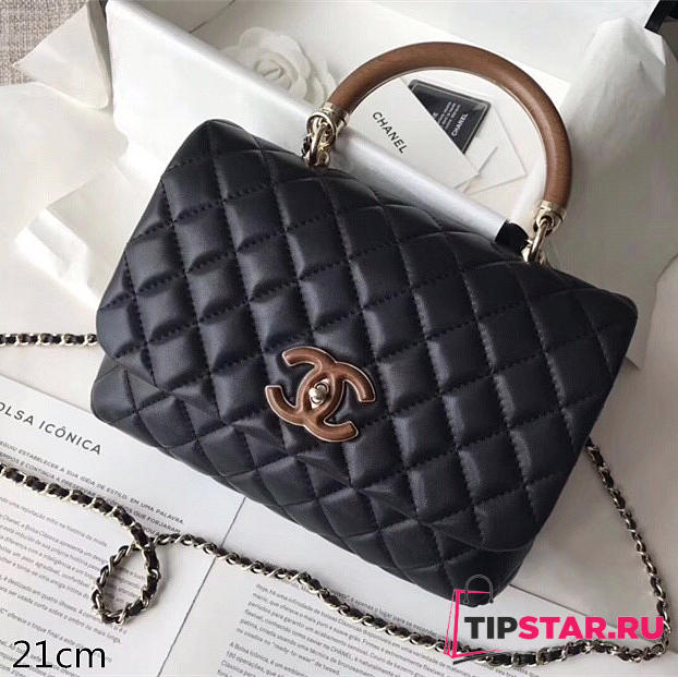 Chanel Flap Bag With Top Handle Black - 1