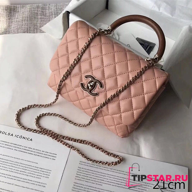 Chanel Flap Bag With Top Handle Pink - 1