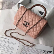 Chanel Flap Bag With Top Handle Pink - 1