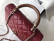 Chanel Flap Bag With Top Handle Wine Red  - 6