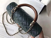 Chanel Flap Bag With Top Handle Dark Green  - 4