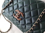 Chanel Flap Bag With Top Handle Dark Green  - 3