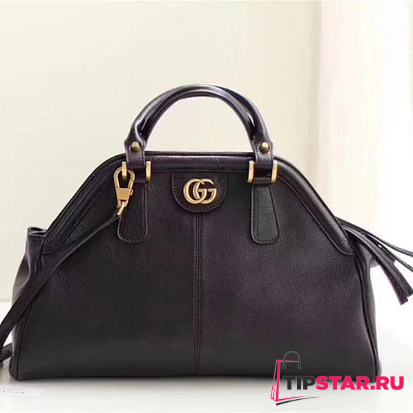 GUCCI Re(Belle) Suede Medium Top Handbag (Black) ‎516459 - 1