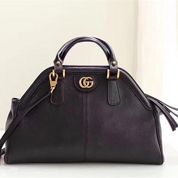 GUCCI Re(Belle) Suede Medium Top Handbag (Black) ‎516459