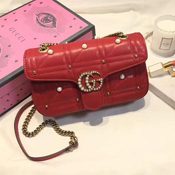 GUCCI GG Marmont Bag (Red) 2640