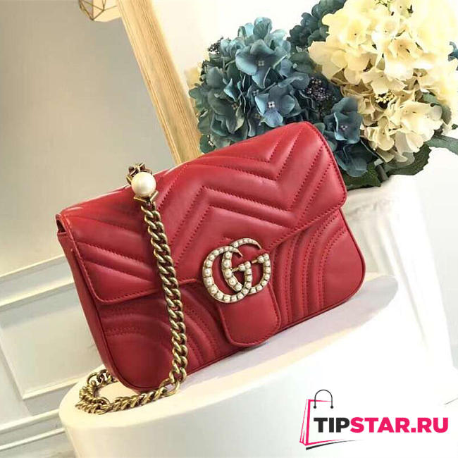 GUCCI GG Marmont Bag (Red) 2639 - 1