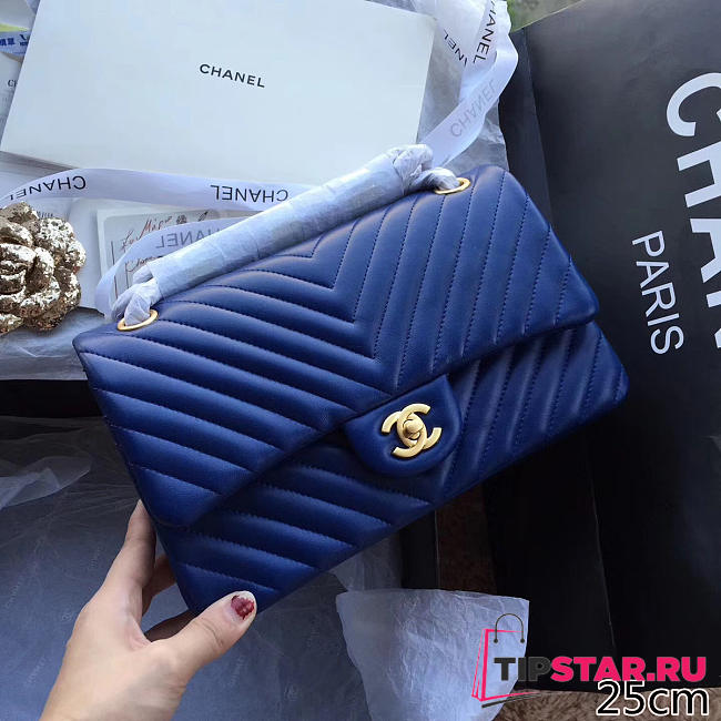  Chanel Classic Tote Dark Blue - 1