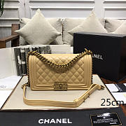 Chanel 67086 Sheepskin Classic Rhombic Hot Mom Explosion Apricot Bronze Hardware - 1